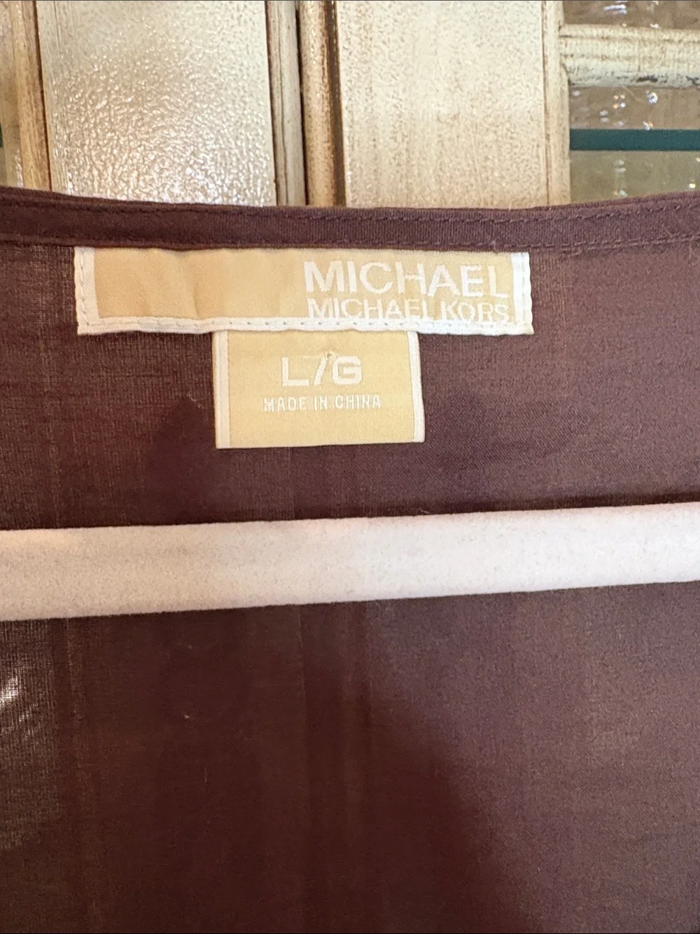 NWOT Michael Kors Brown Tunic Swim Coverup with White Embroidery